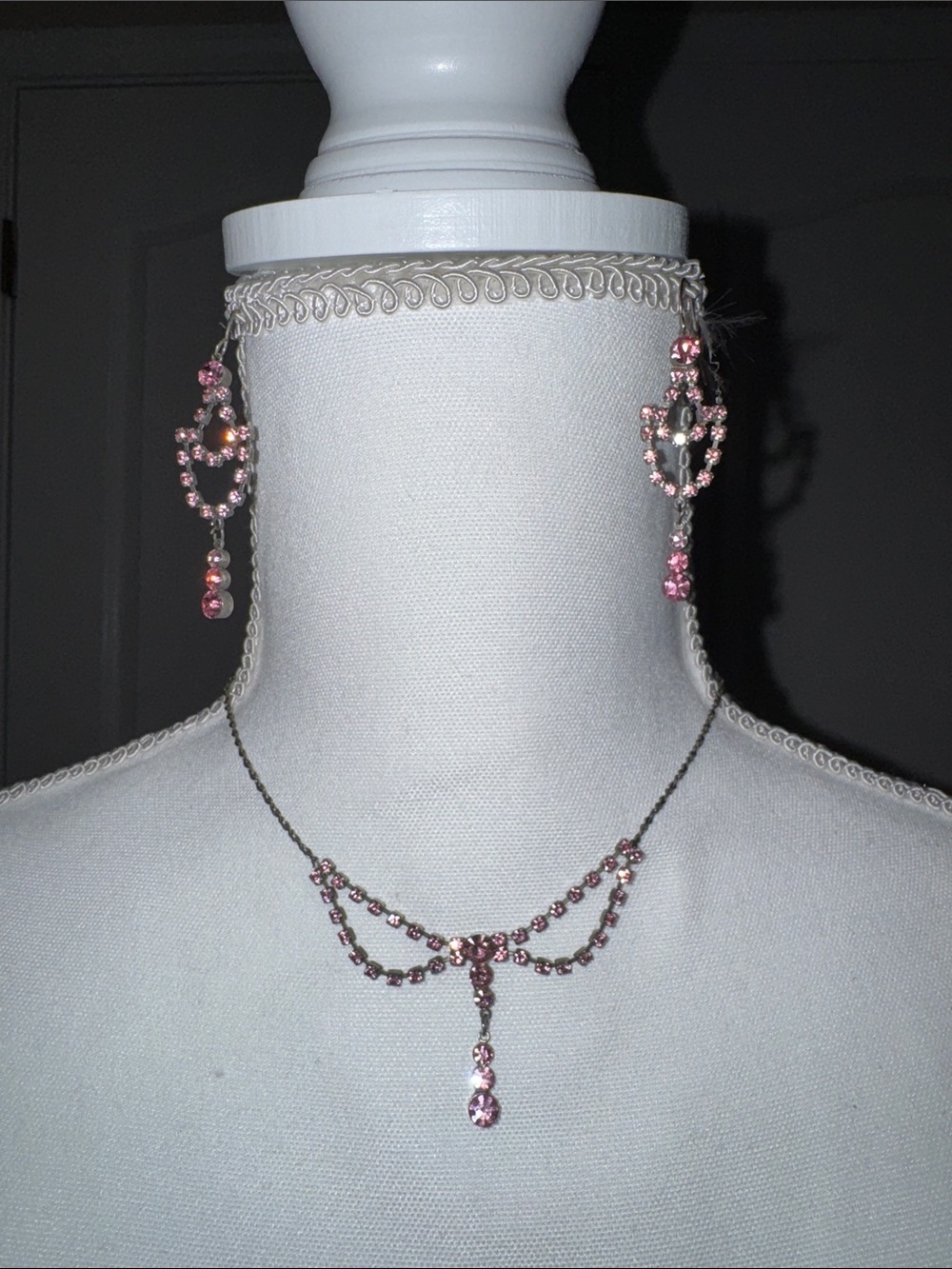 Claire's Garnet-Tone Beaded Necklace and Drop Earrings Set